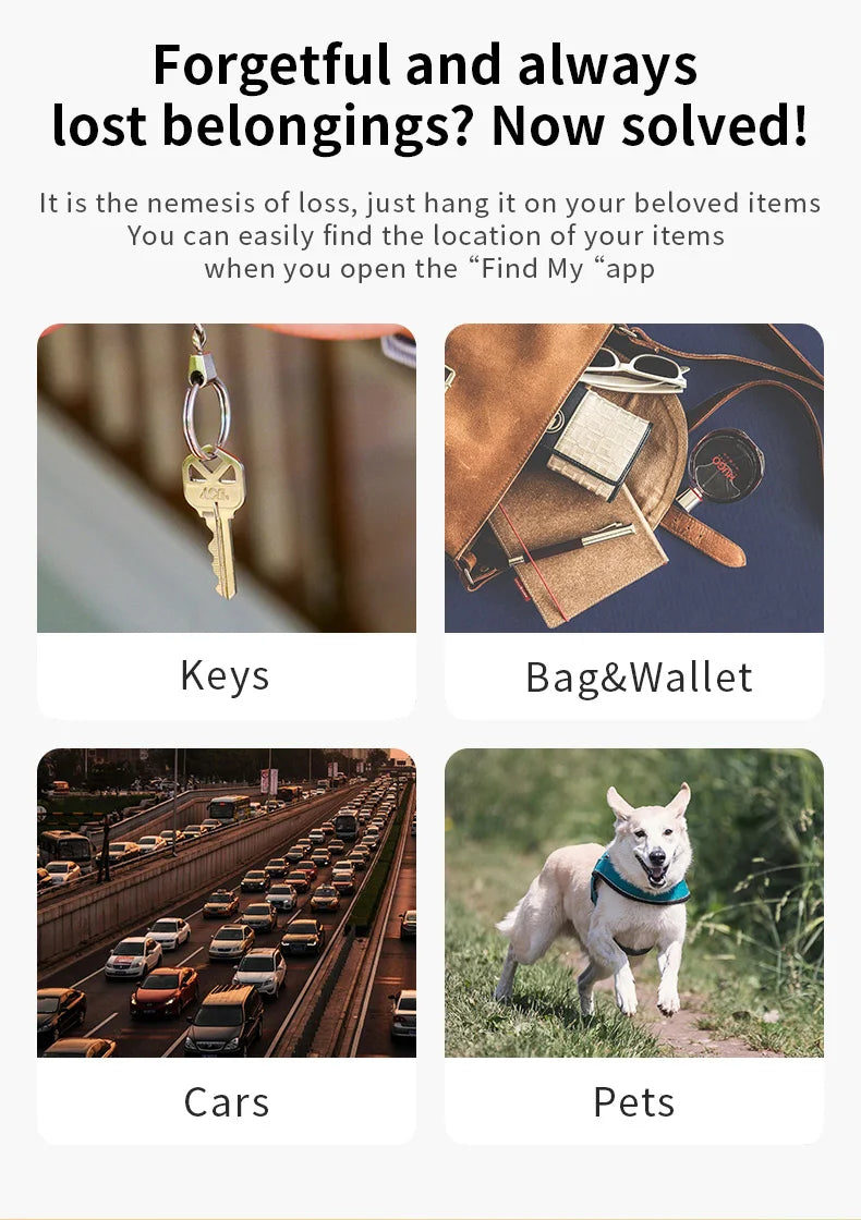 Security Bluetooth GPS Tag Based on iphone Find My app Anti-lose Tracker Sound Locate Message Reminder Alarm Key Finder