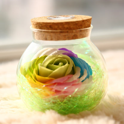 Rose Preserved Soap Flower Wishing Bottle