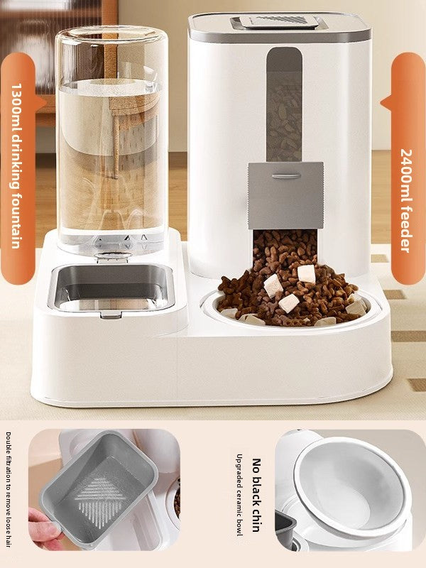 Automatic Cat Dog Food Water Feeder Bowl Ceramic